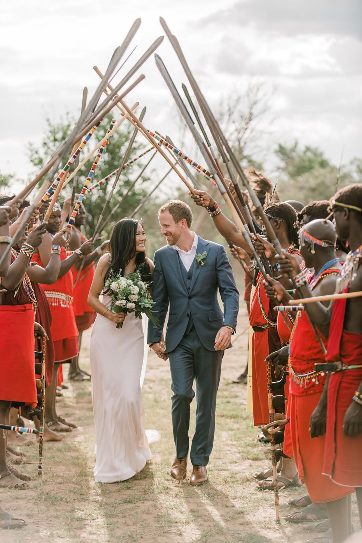 This Couple’s Kenyan Wedding Weekend Included Giraffes, a Safari Camp and Maasai Warriors