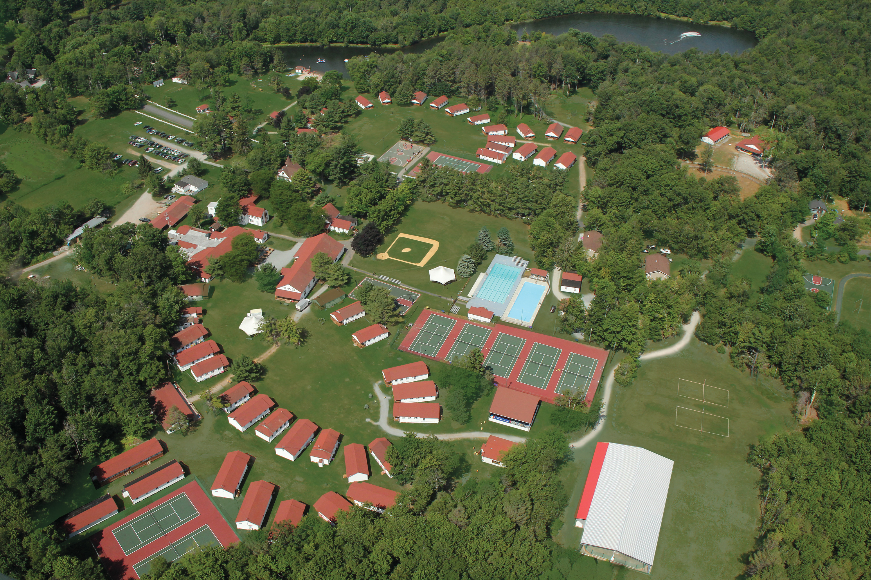 Aerial-Boys-Girls-side Iroquois Springs Camp & Retreat Center