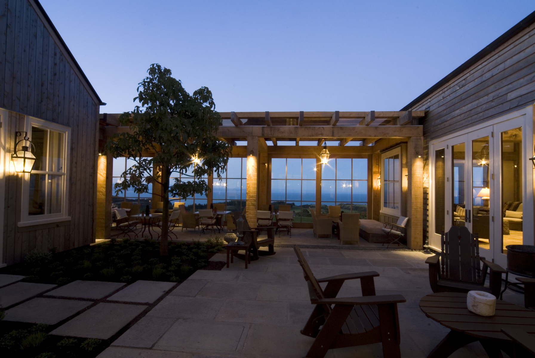 Cape-Courtyard-in-evening The Farm at Cape Kidnappers