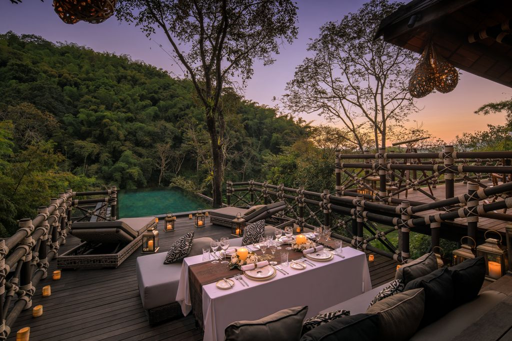 Lodge Dinner Set-up Four Seasons Tented Camp at Golden Triangle