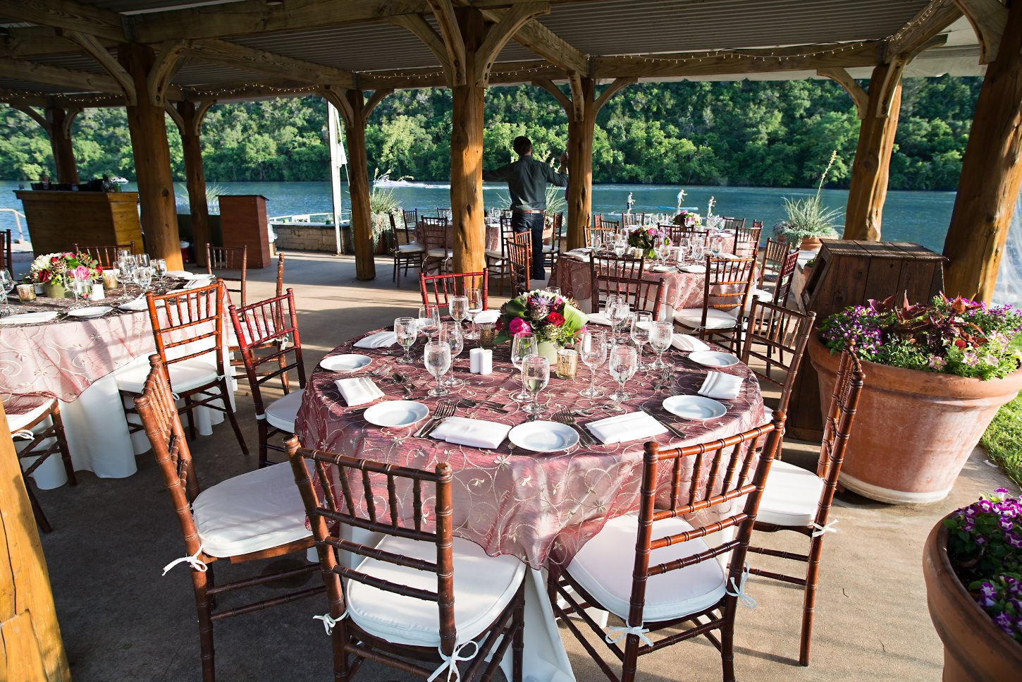 Corporate - Dining Set Up 4 Lake Austin Spa Resort