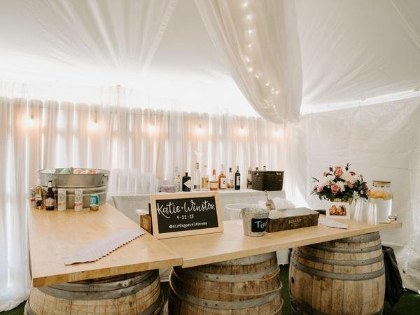 Bar in tent The Creekside Lodge and Cabins