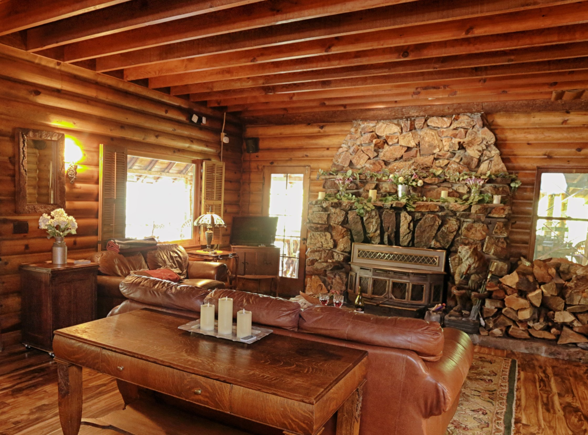 Living Room Fireplace Gold Mountain Manor