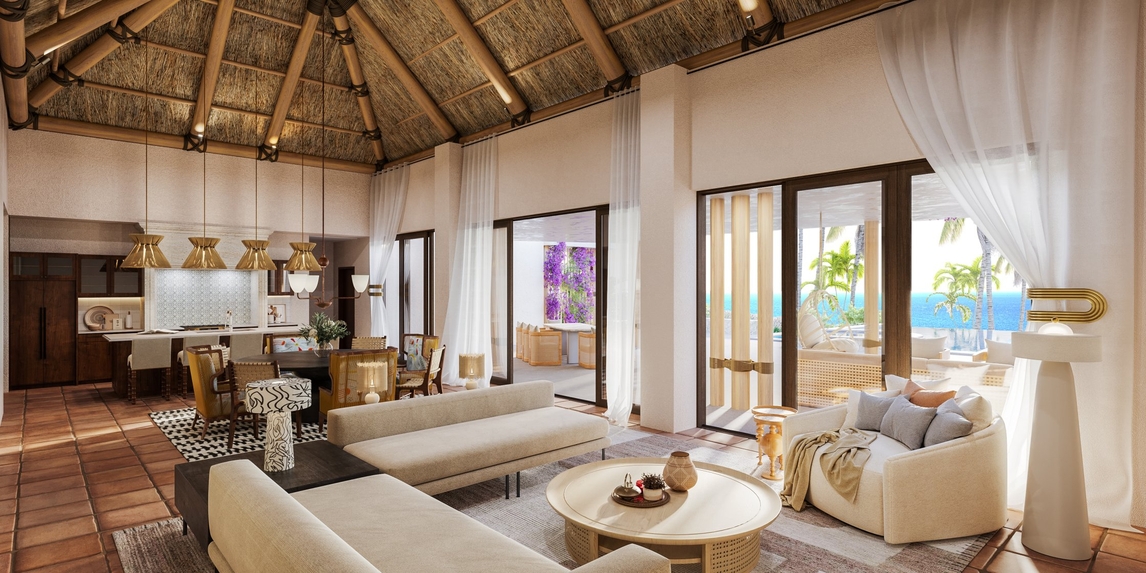 beach-front-villa-indoor Omni Resort at Punta de Mita, Mexico