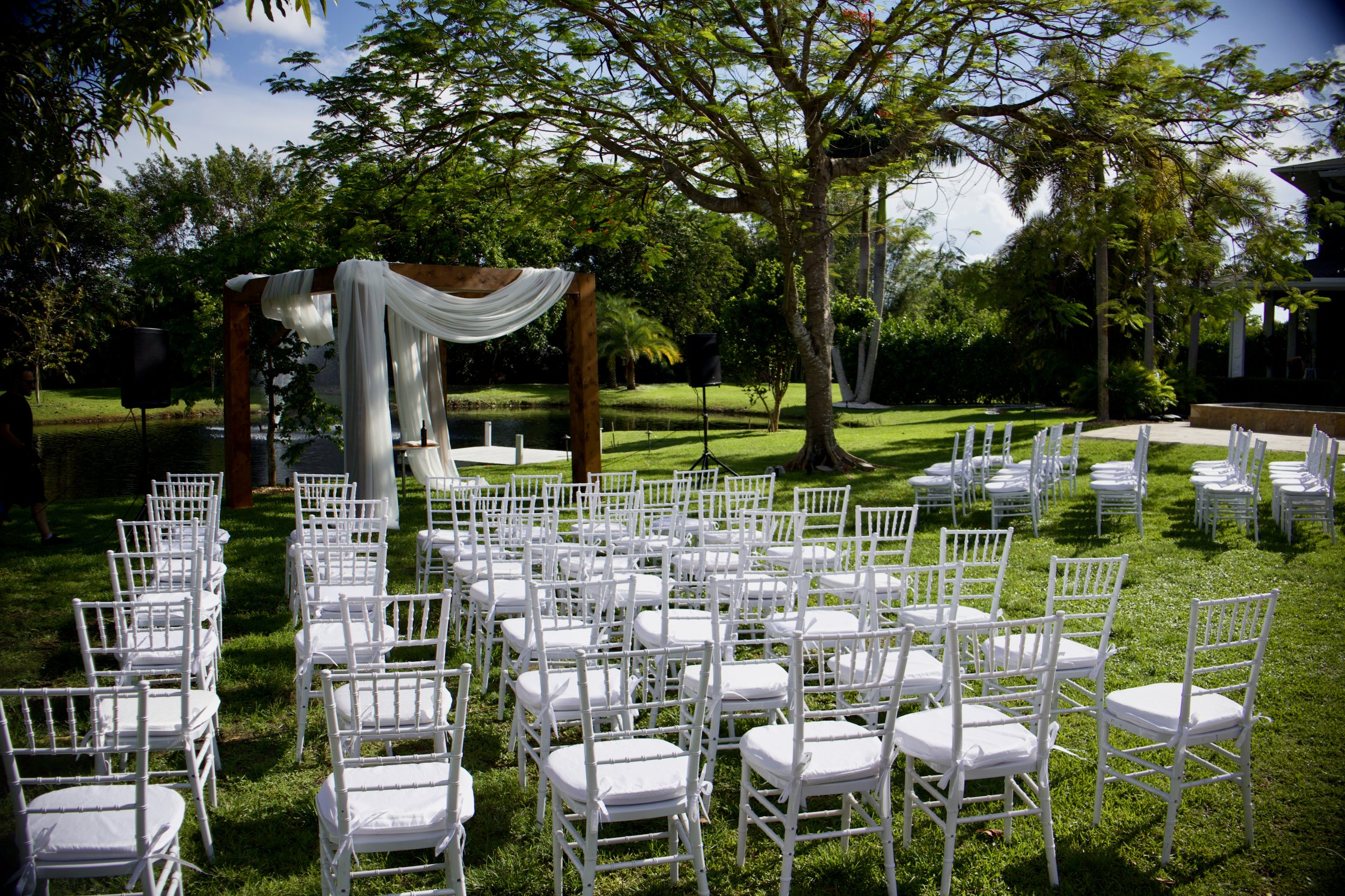 waterside-wedding-ceremony-layout-white-chiavari-chairs-davie-fl Saint Patrick Palace