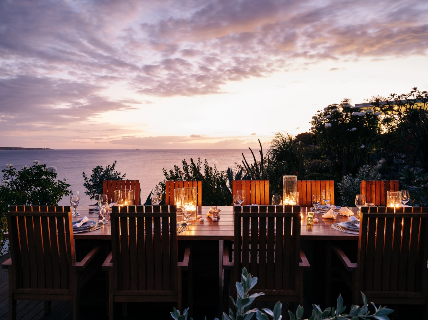 ANI Anguilla - Dining - Sunset Dinner - Wedding Deck 3 ÀNI Private Resorts Anguilla