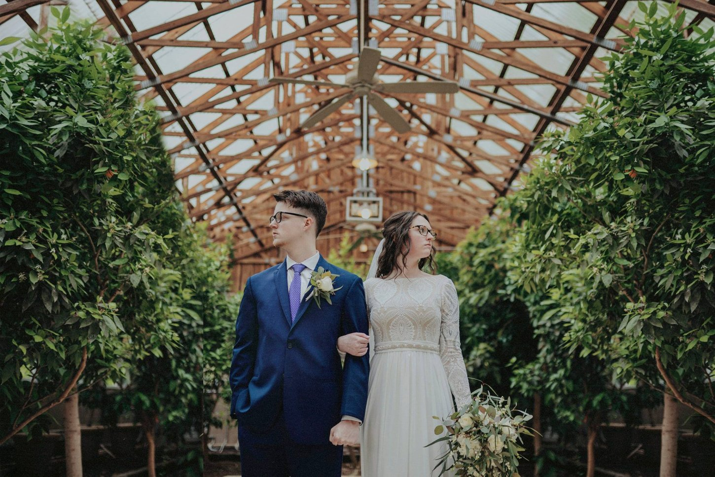 Bride & Groom - Greenhouse (1) Sandy Creek Farms