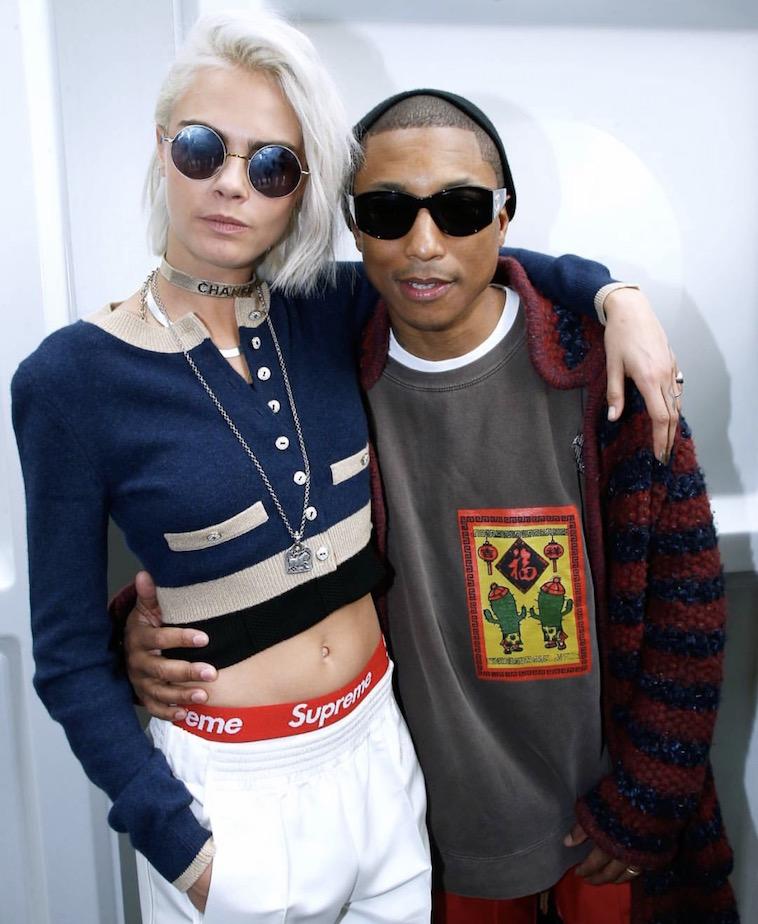 Chanel favorite's Cara Delevingne + Pharrel Williams Stole the show without even stepping foot on the runway