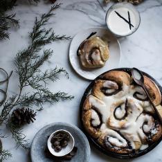 Beth Kirby Introduces Us To Her Delectable Christmas Morning Secret: Brown Butter Cinnamon Rolls with Whiskey Eggnog Frosting