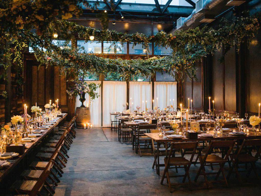 19 Crazy Cool Wedding Venues In Brooklyn,How High Chandelier Over Dining Table