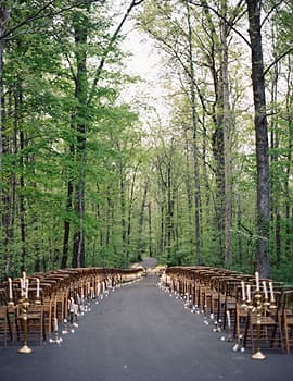 Venue surrounded by forest